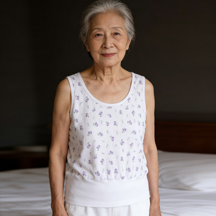 中老年人妈妈内穿背心内衣女纯棉宽松吊带奶奶胸罩全棉夏季薄汗衫