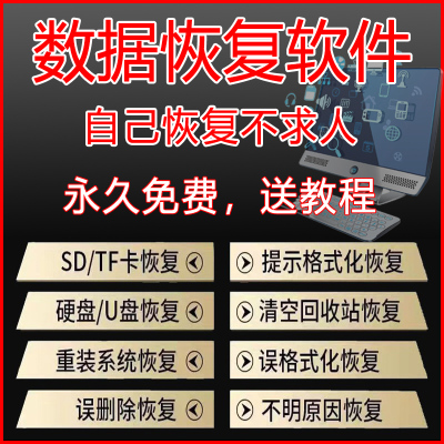 硬盘数据恢复软件电脑误删除提示格式化U盘sd卡照片视频文件修复