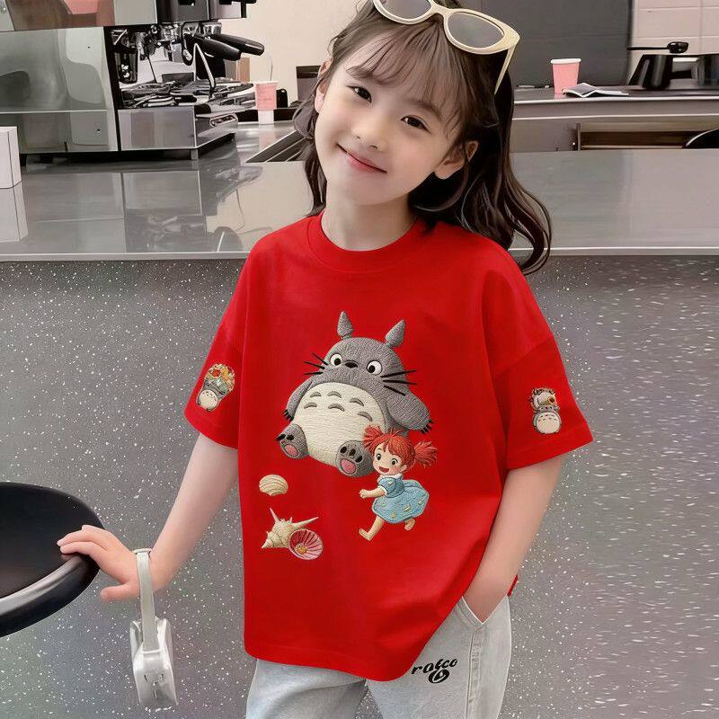 儿童夏季短袖T恤2026新款女童休闲体恤女孩夏款洋气纯棉宽松上衣t