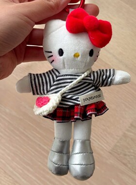 日系小香风亮片裙Kitty包挂件