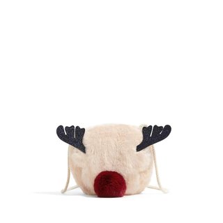 可爱萌圣诞鹿小包包新年款迪士尼毛绒斜挎儿童女生麋鹿毛毛装红包
