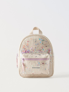 Z家新款儿童亮片果冻双肩包女童透明书包幼儿园防水迷你背包