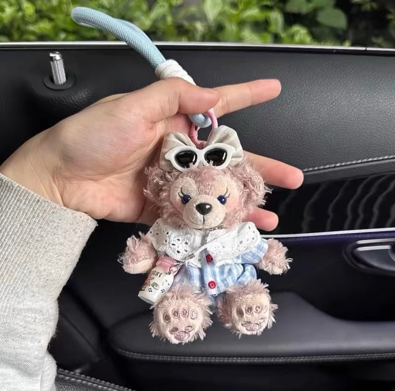 毛绒墨镜玫玫玩偶包包挂件钥匙扣装饰玩偶可爱卡通挂饰公仔送礼物