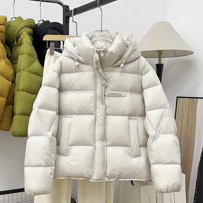 连帽羽绒服女短款2025新款加厚冬