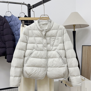 短款羽绒服女2025新款韩版立领时尚洋气90白鸭绒秋冬保暖小款外套