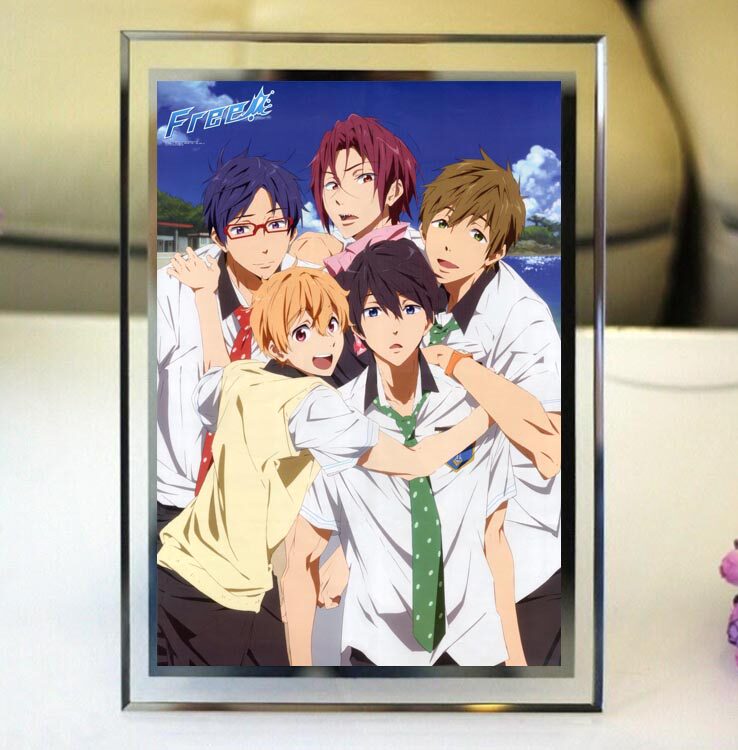 free男子游泳部/七濑遥/橘真琴水晶相框玻璃摆台照片定制动漫周边