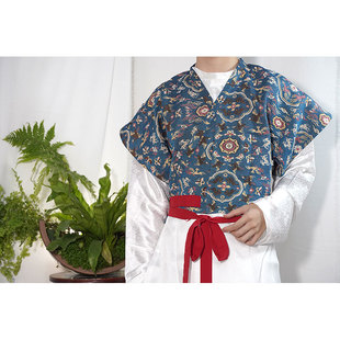 惜物国风 唐制半臂交领汉服唐圆领袍打底衫提花鹿鹤同春唐半臂