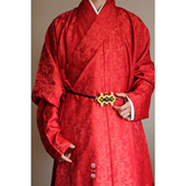 惜物国风 明制汉服婚服敬酒服通金凤穿牡丹明初交领打褶长衫 日常