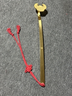 惜物国风馆 仿明制铁如意 黄铜镀金如意