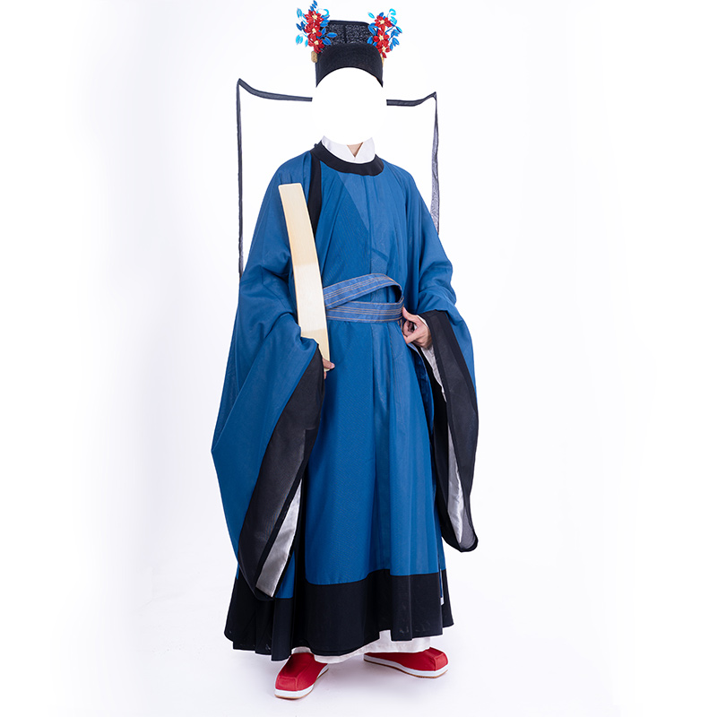 惜物国风明制汉服进士服蓝罗袍