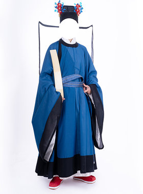 惜物国风明制汉服进士服蓝罗袍