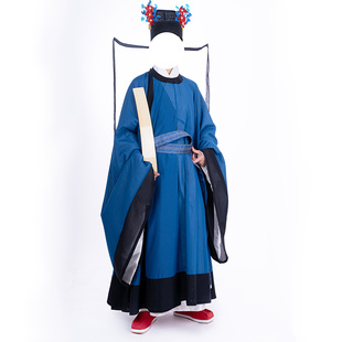 惜物国风馆明制汉服二经绞罗明代传统服饰进士服蓝罗袍平摆圆领袍