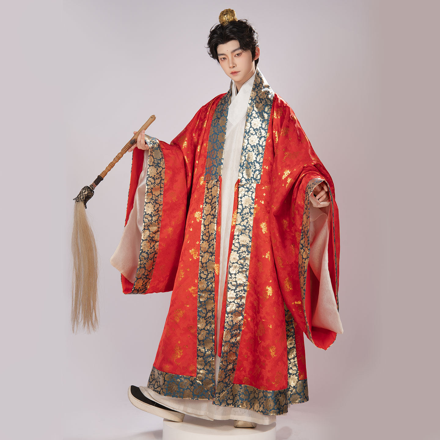 惜物国风 明制汉服织金缎面金龙纹双层大氅对襟道袍披风鹤氅冬季,女装/女士精品,汉服上装,淘宝优惠券,粉丝福利购,淘宝优惠卷