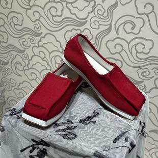 惜物国风X宁心莲联名款 宋代明制复原风男汉服布鞋方舄方头夫子鞋