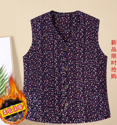 中老年棉马甲夹棉坎肩