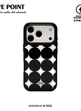 原创设计COCOPOT【复古波点】亮面磨砂边框 适用于苹果17pro Max 16 15 14Pro IMD手机壳个性简约