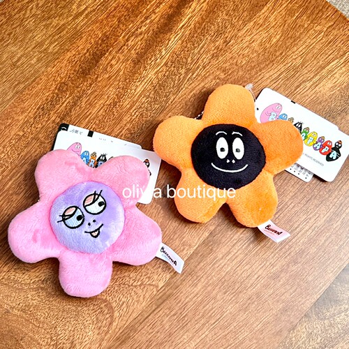 现货 日本限定BARBAPAPA可爱太阳花鸣笛挂件钥匙扣玩偶包挂
