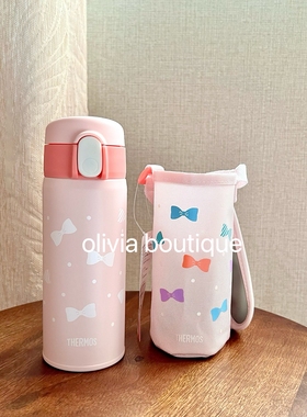 现货 日本本土THERMOS膳魔师米妮米菲儿童吸管保温杯不锈钢水杯