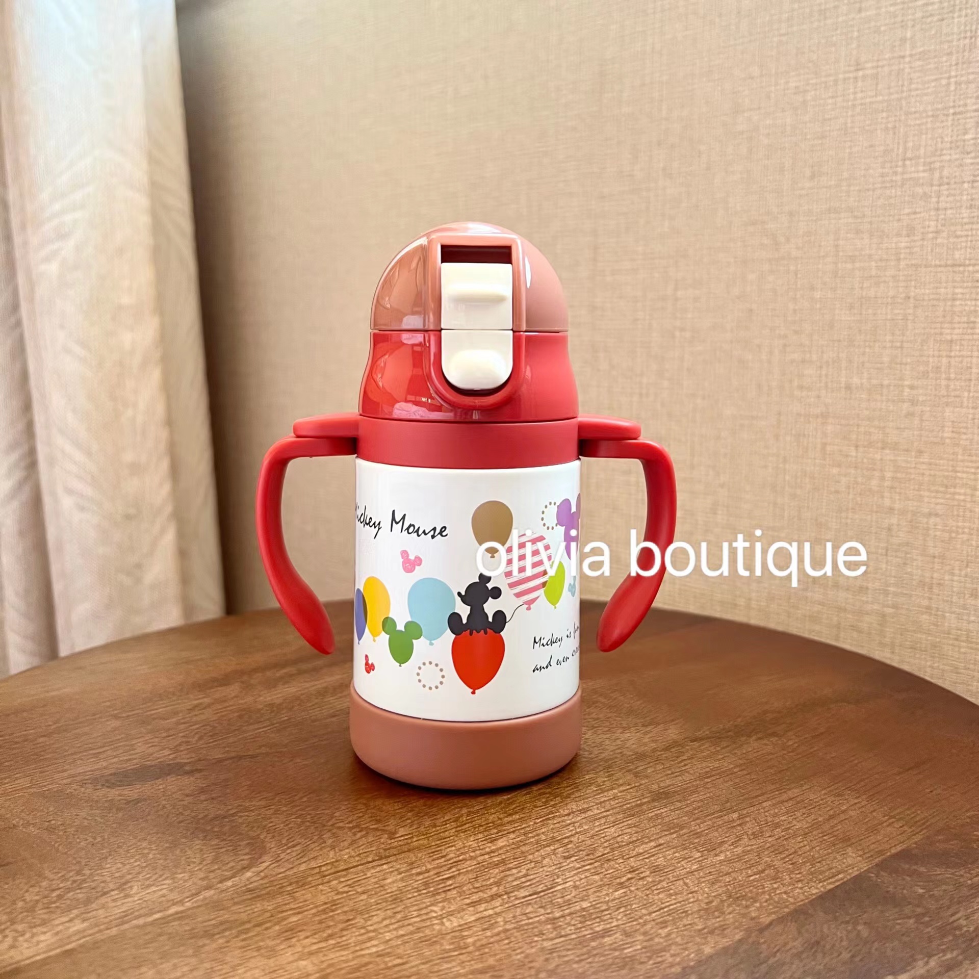 现货 日本本土限定姆明儿童不锈钢吸管带把手保温杯学饮杯 240ml