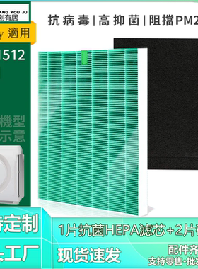 适用熊津Coway空气净化器 格威清静机AP-1512过滤网 HEPA抗菌滤芯