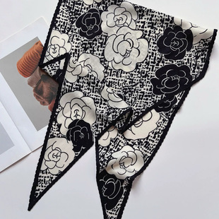 40厘米 小香风高级感丝毛菱形巾小披肩120 丝绒之念 花想容