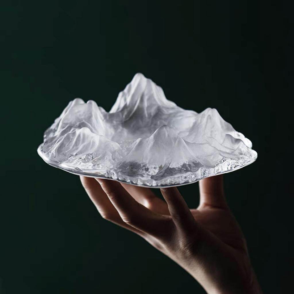 轻奢家用客厅创意冰山烟灰缸水晶玻璃ins个性潮流日式富士山烟缸