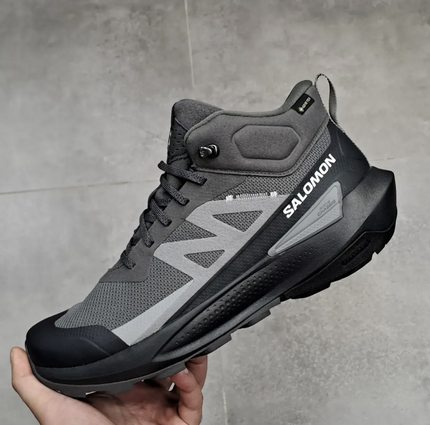 SALOMON萨洛蒙ELIXIR ACTIV Mid GTX中帮户外徒步鞋黑银色474568