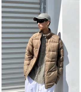 SALOMON萨洛蒙OUTLINE OUTDOOR保暖防风拉链立领羽绒服男款花菇棕