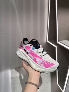 SALOMON萨洛蒙AERO GLIDE 4 砾石路清新抽绳轻盈粉色户外越野跑鞋