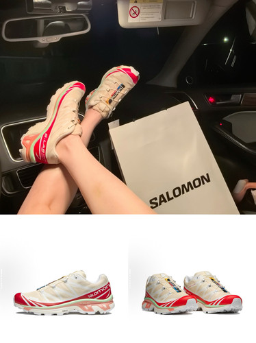 SALOMON XT6 萨洛蒙白红男女款户外越野跑鞋透气耐磨运动鞋472933