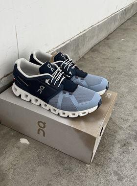昂跑On昂跑Cloud 5 fuse藏蓝色男女款低帮休闲白蓝户外路跑鞋