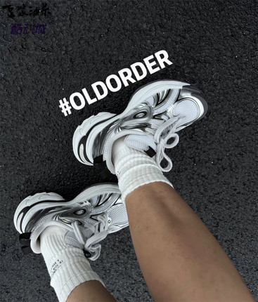 OLDORDER 3XL银色涡轮跑鞋复古千禧风国潮牌老爹鞋情侣厚底休闲鞋