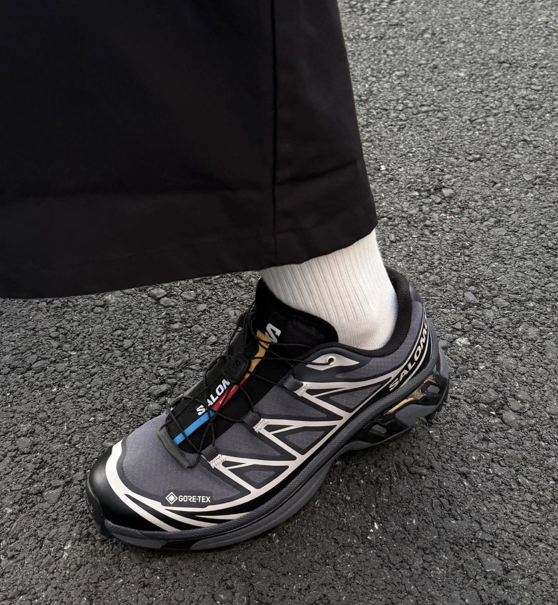 SALOMON萨洛蒙XT6 GTX休闲越野训练城市通勤跑步鞋男女同款黑灰银