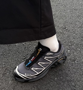 SALOMON萨洛蒙XT6 GTX休闲越野训练城市通勤跑步鞋男女同款黑灰银