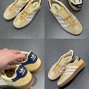 ADIDAS GAZELLE阿迪达斯男女鞋2025春季复古T头德训鞋板鞋淡黄色