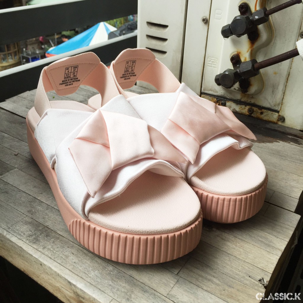 彪马puma platform slide 泫雅代言樱花粉厚底松糕凉鞋 367746-01