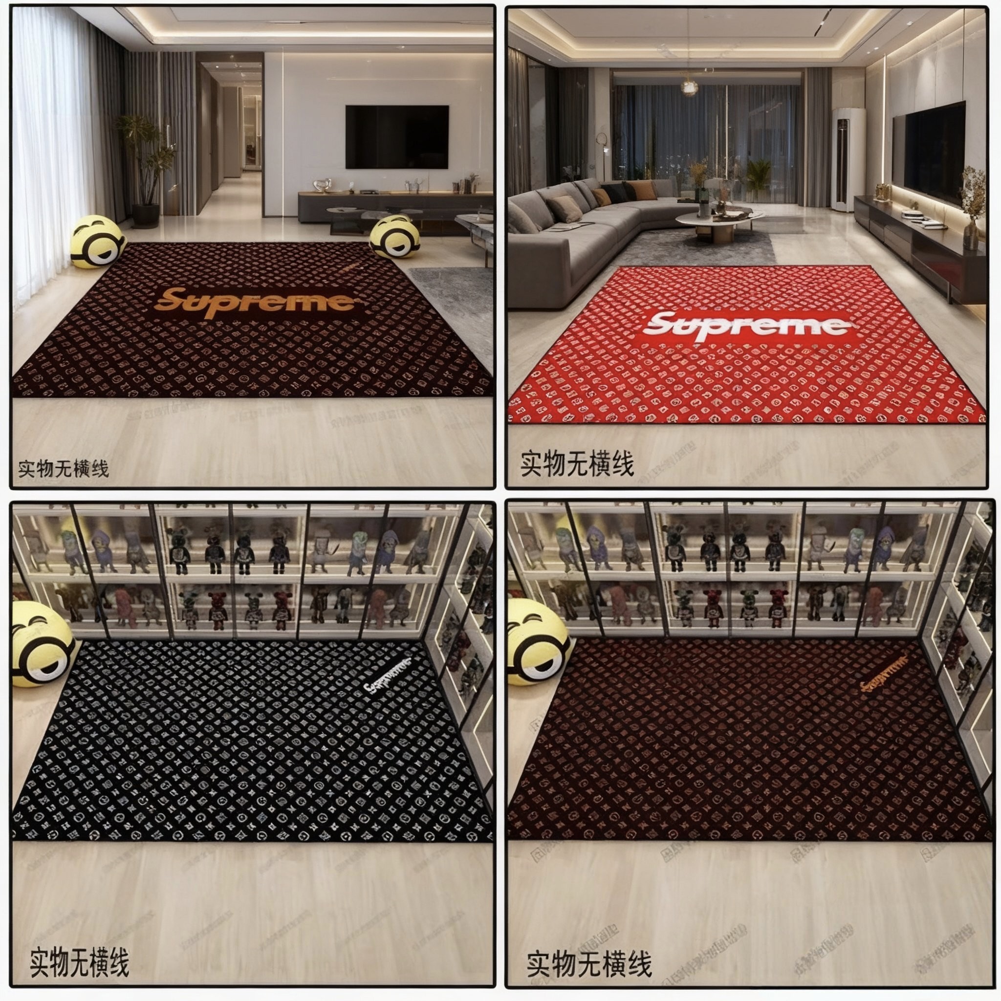 2026新款潮牌网红卧室地垫客厅supereme地毯轻奢高级感个