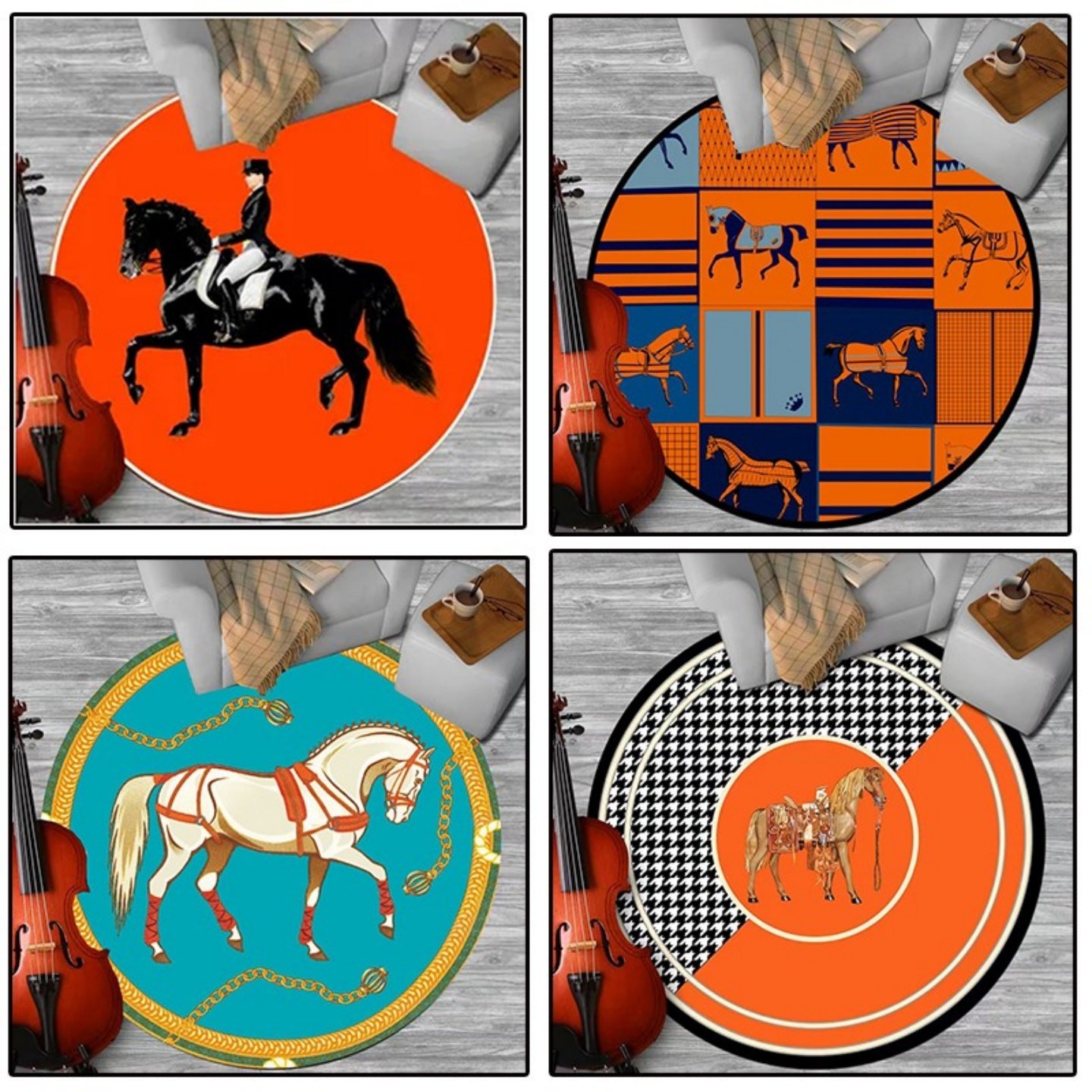 美式轻奢网红圆形地毯潮牌橙色衣帽间高级客厅卧室电脑椅转椅地垫,居家布艺,地毯,淘宝优惠券,粉丝福利购,淘宝优惠卷