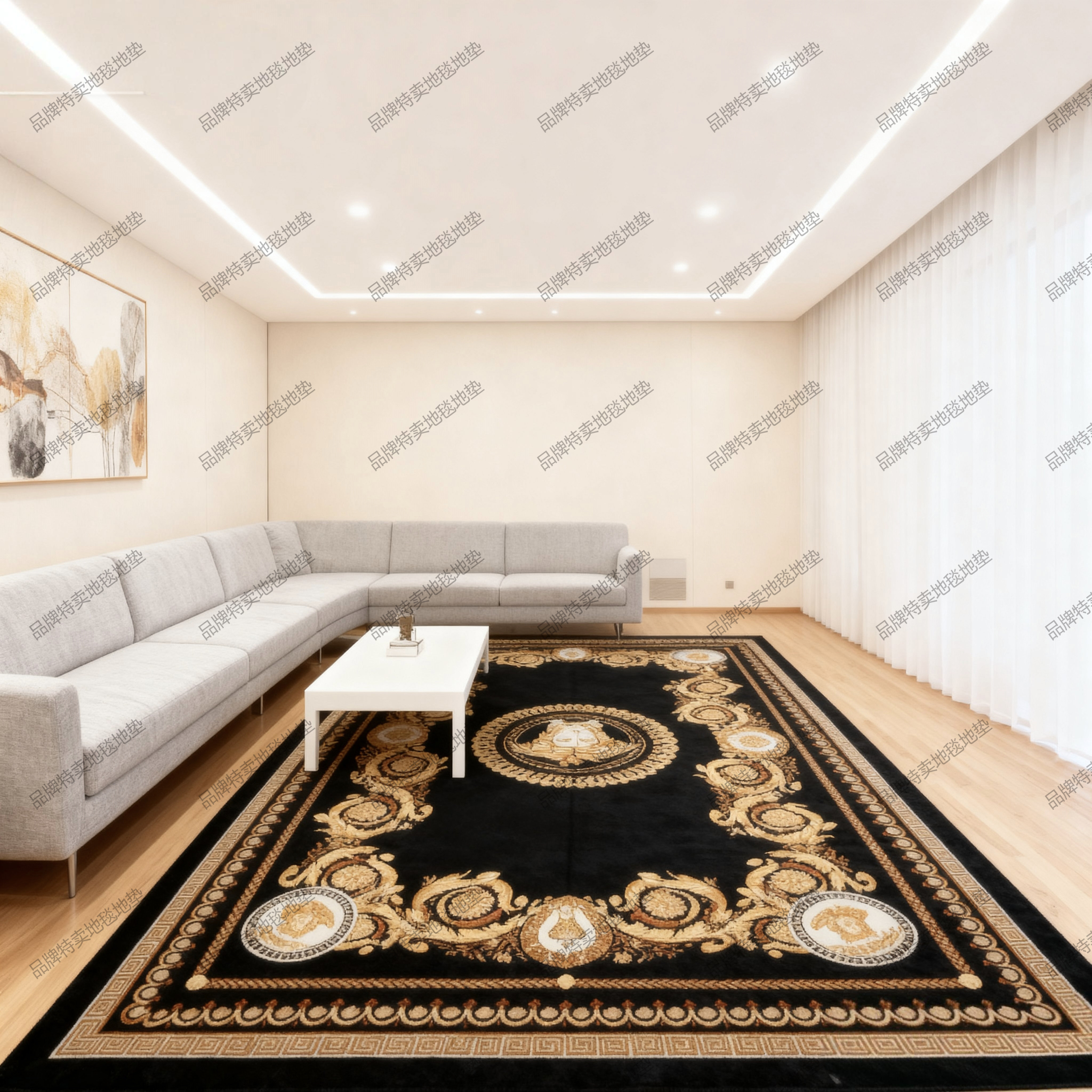 2025新款潮牌网红大尺寸地毯客厅高级感沙发茶几毯卧室地垫床边毯