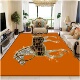 新款 轻奢高级地毯客厅卧室满铺垫茶几地毯垫 潮牌网红橙色大马美式