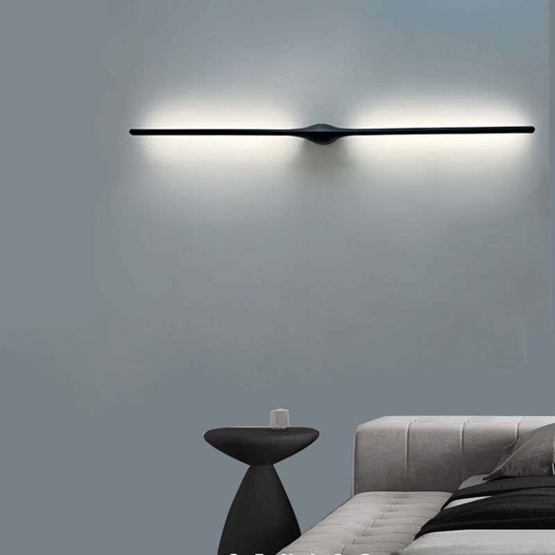 长条极简壁灯北欧客厅背景墙过道楼梯卧室床头酒店创意牛角壁灯