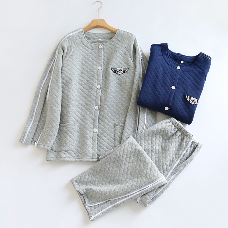 易穿脱男款卧床瘫痪老人病号空气棉质秋冬针灸透析化疗骨折护理