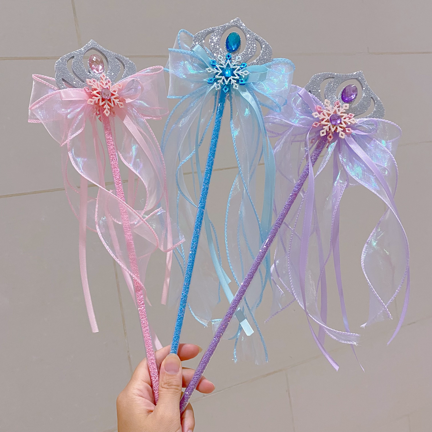 儿童公主雪花蝴蝶结天使棒图片