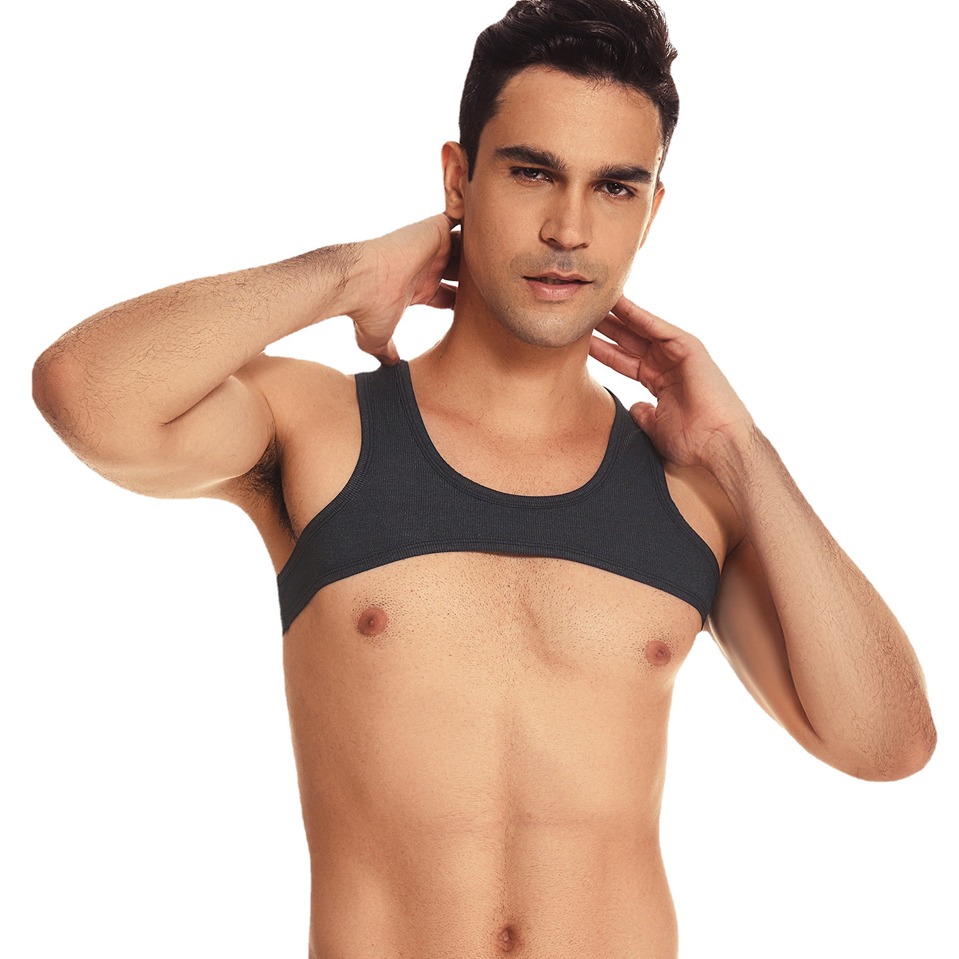 锦纶罗纹舒适感男炫腹铠甲背心