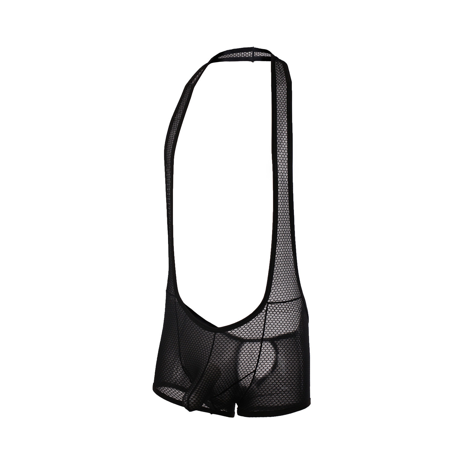 男士舒适感连体衣透气网纱后空