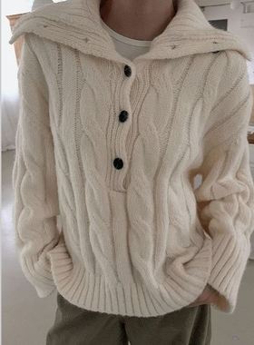 六1213韩国正品cre-me-10785 针织衫区新潮纯色别致正品炸街冬款