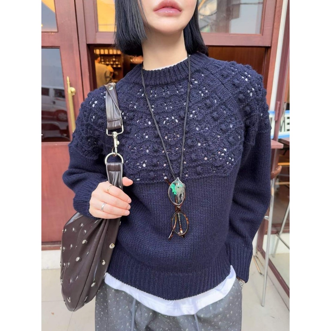 八1015韩国东大门运动户外针织衫区4459868瑞丽秋冬流行韩版独特