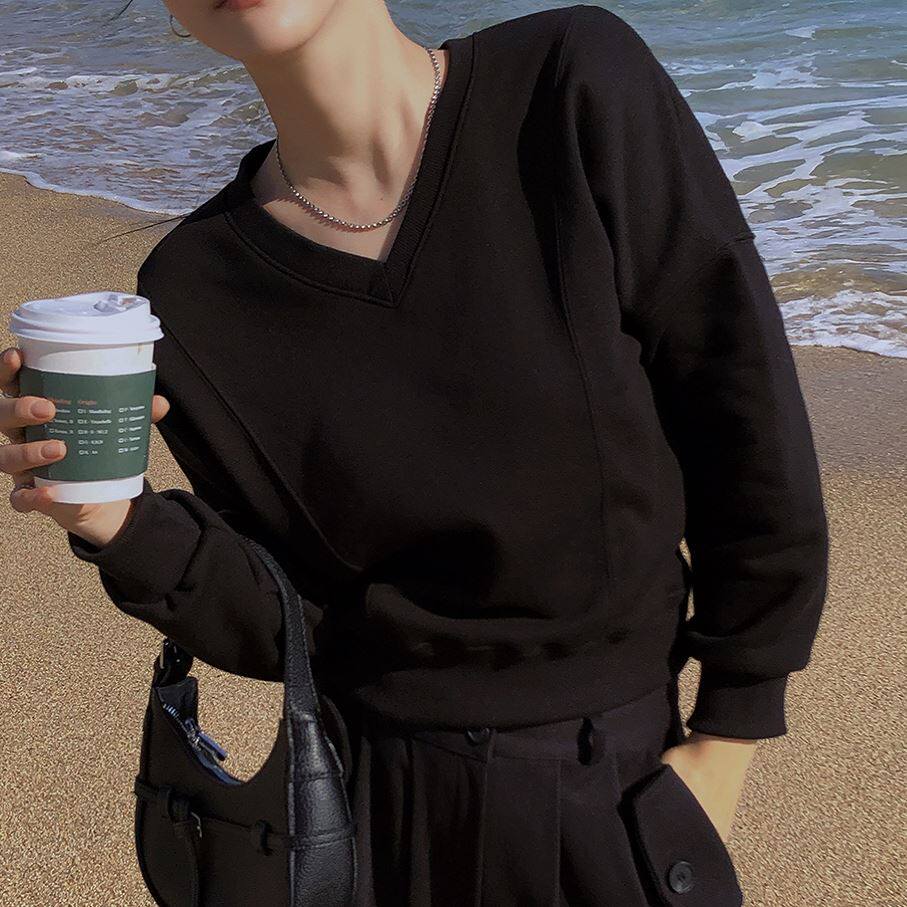 六1213韩国正品lookn-on-e-15871 卫衣区纯色别致正品炸街冬款