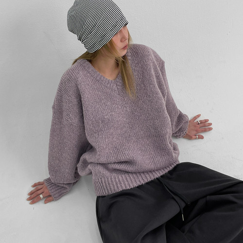 三1220韩国官网Blackup-t38192区女针织衫简洁秋冬清新韩版复古