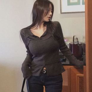 时装 六1213韩国正品 区清新人气街头秋季 套装 通勤气质纯色 622775